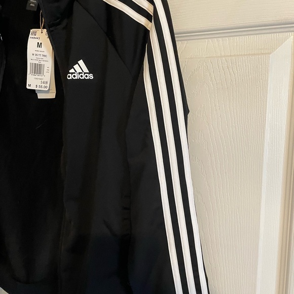 Adidas Black Track Jacket with White Stripes - Picture 3 of 6